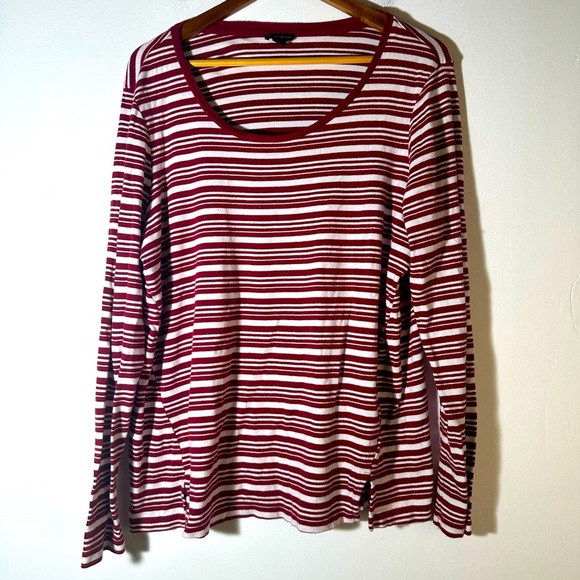 Striped Long Sleeve Top - Red and White - Picture 2 of 4